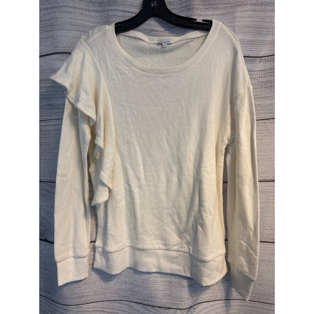 NWT Splendid Off-White Ruffle Sleeve Sweater Size S